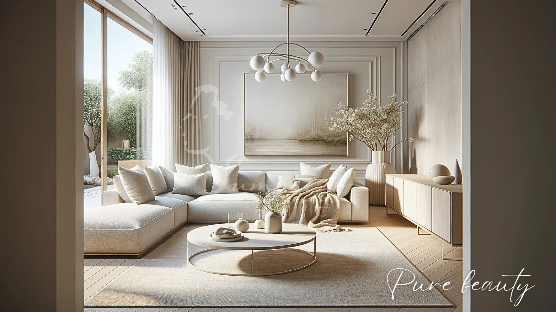 Wohnzimmer in Weiß